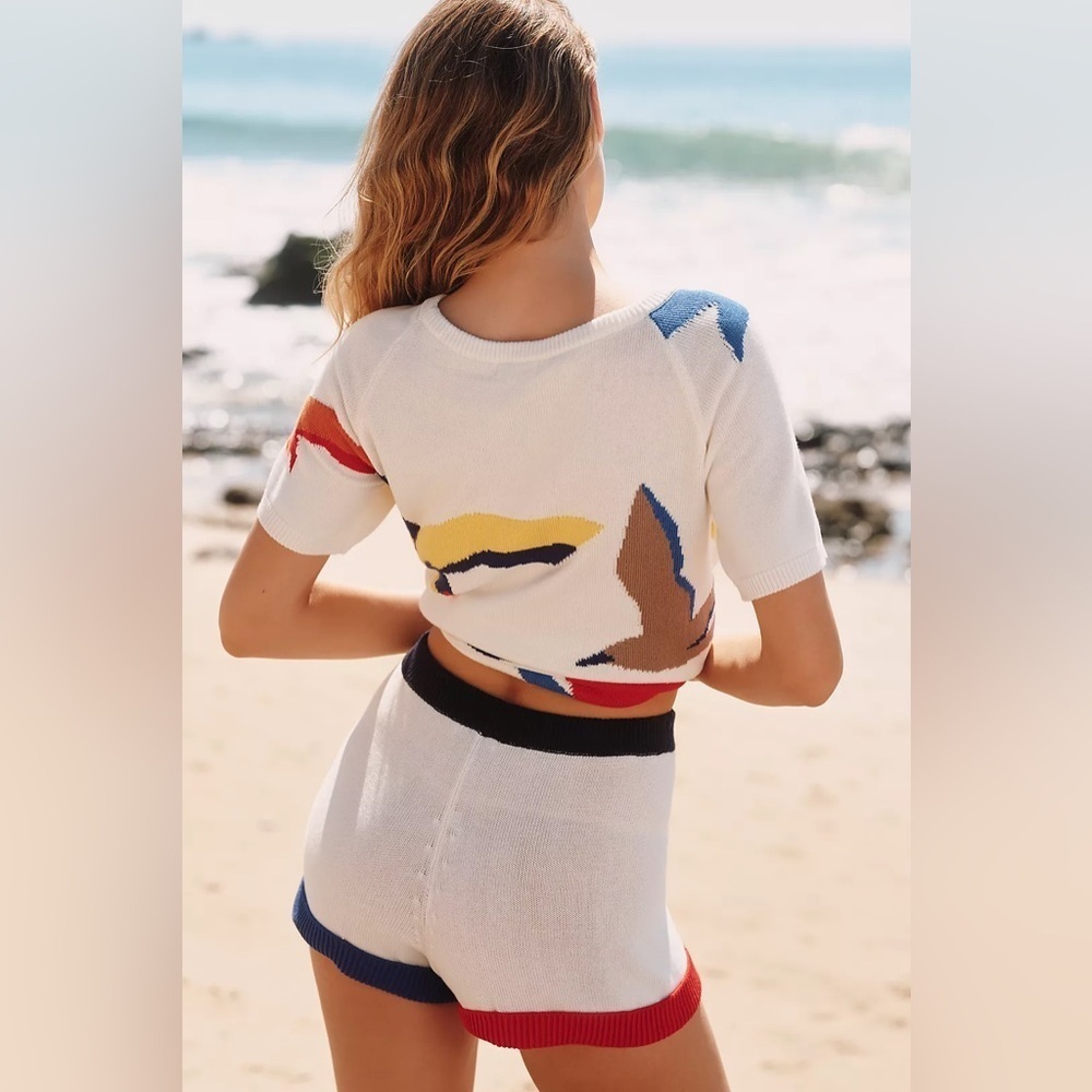 NWT! Anthropologie Celandine High-Waist Sweater Shorts - Size Medium 🧸 - Picture 3 of 5